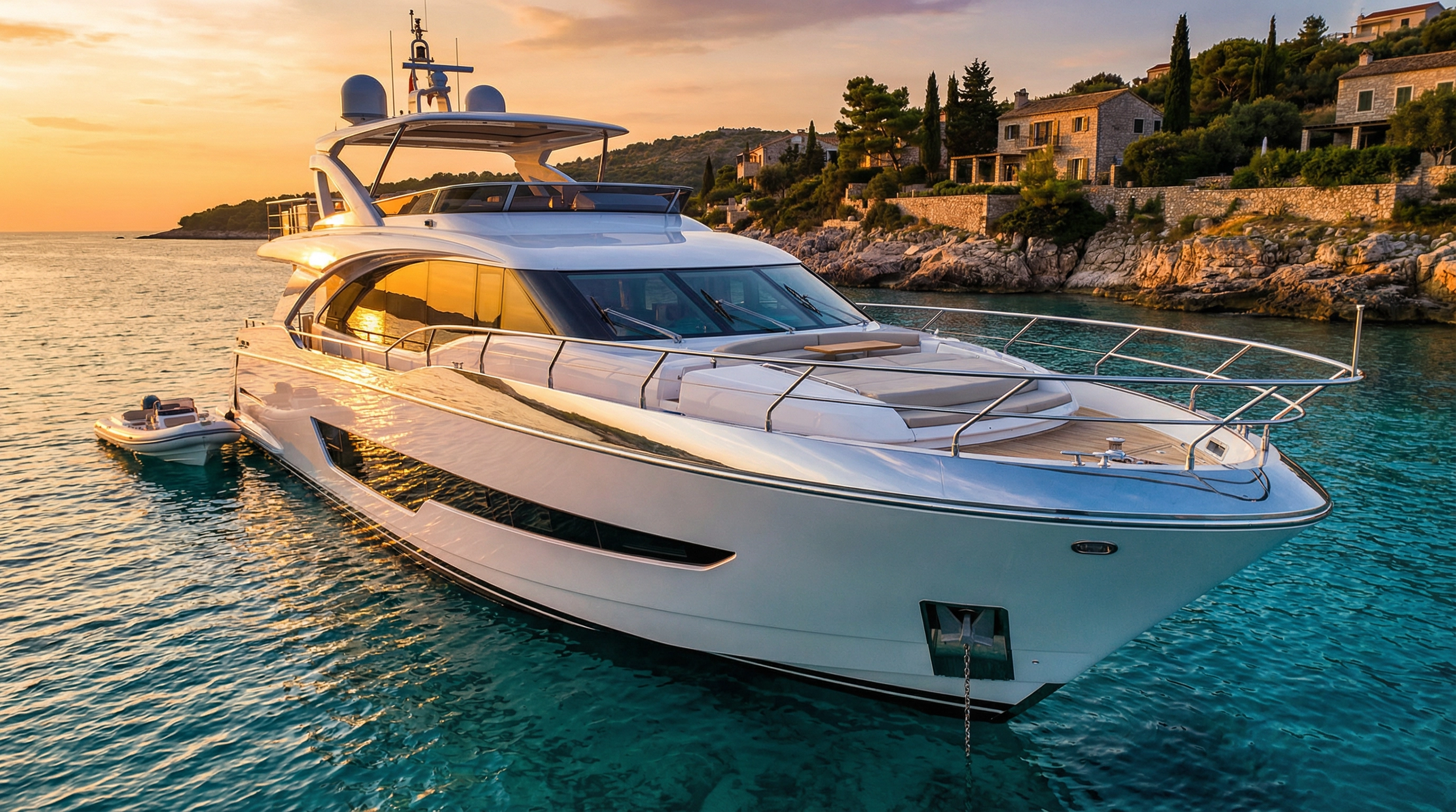 Luxury polished yacht